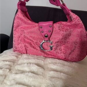 Gorgeous Pink Shoulder Bag with Silver Accents